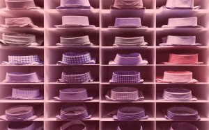 dress shirts on shelf